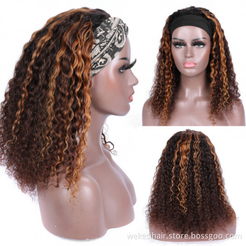 Cheap Brazilian Highlight 4/27 Color Headband Wigs Short Bob Pixie Razor Cut Ombre Nonlace Peruvian Short Human Hair Bob Wig